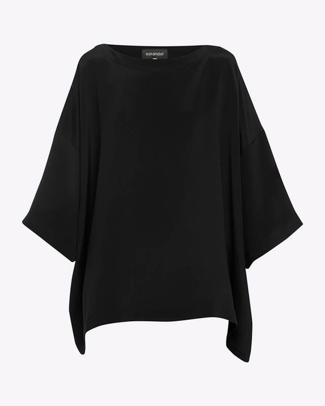 Three-Quarter Sleeve Bateau Neck Tunic Top (Long)